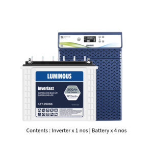 Luminous Optimus 4500 4KVA 48V with Inver Last ILTT 25066 200Ah – 4 Batteries