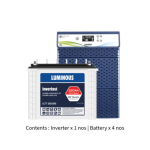 Luminous Optimus 4500 4KVA 48V with Inver Last ILTT26066 220Ah – 4 Batteries