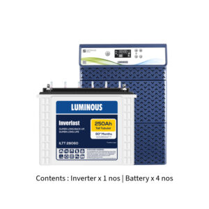 Luminous Optimus 4500 4KVA 48V with Inver Last ILTT28060 250Ah – 4 Batteries