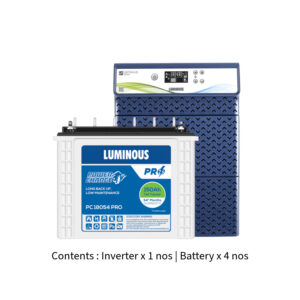 Luminous Optimus 4500 4KVA 48V with Power Charge PC18054 PRO 150Ah – 4 Batteries