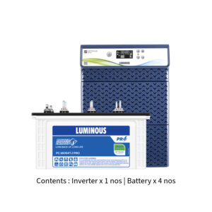 Luminous Optimus 4500 4KVA 48V with Power Charge PC18054 TJ PRO 150Ah – 4 Batteries