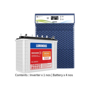 Luminous Optimus 4500 4KVA 48V with Red Charge RC24000 180Ah – 4 Batteries