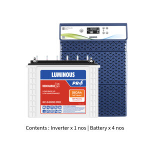 Luminous Optimus 4500 4KVA 48V with Red Charge RC24000 PRO 180Ah – 4 Batteries