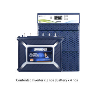 Luminous Optimus 4500 4KVA 48V with Ultra Charge UCT24066 180Ah – 4 Batteries